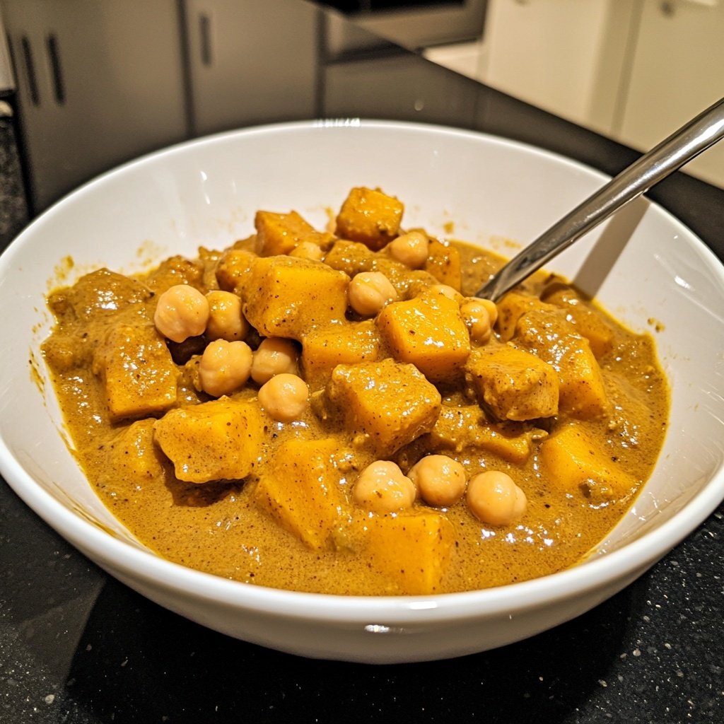 Curry mit Kürbis und Kichererbsen