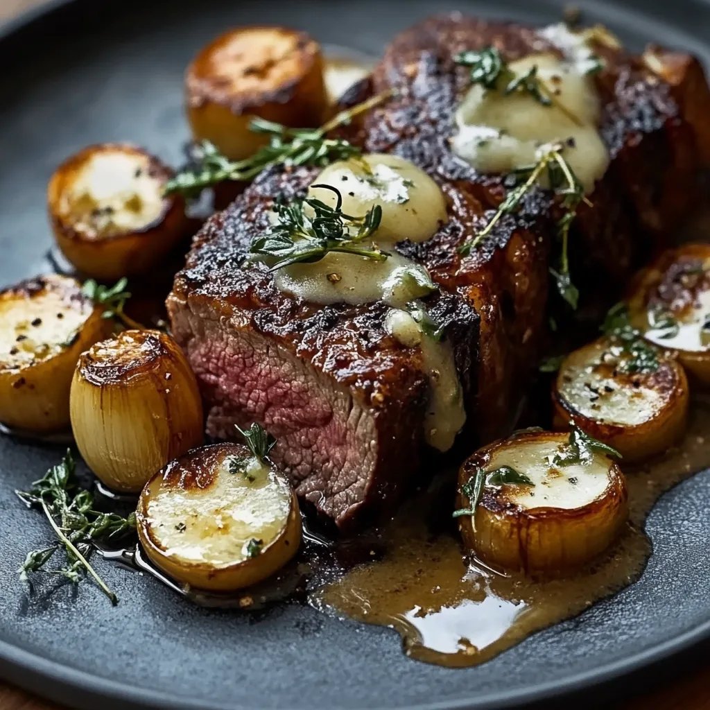 Knoblauch Butter Kräuterbraten Rindfleisch