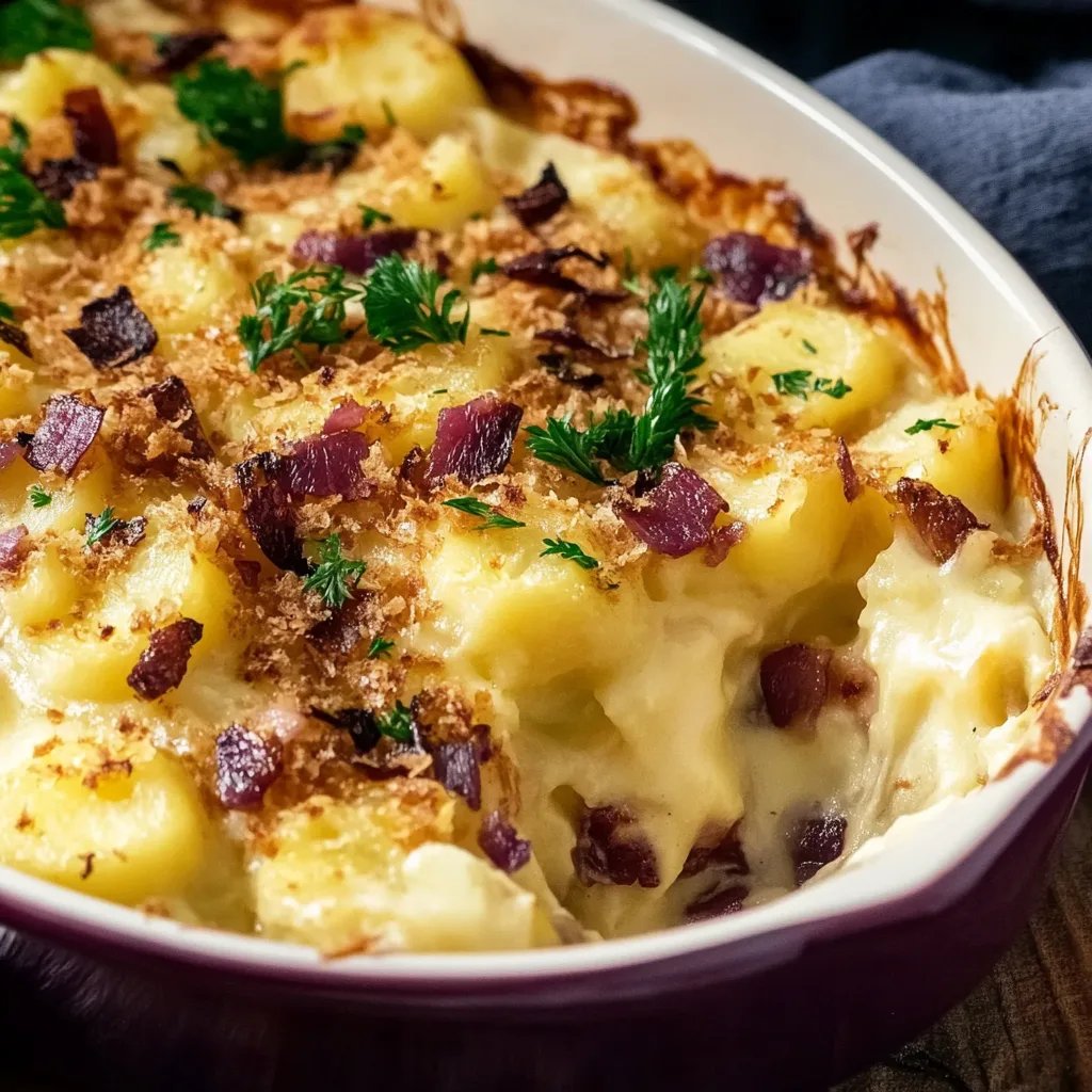 Würziger Sattmacher-Auflauf mit Kartoffel-Schicht