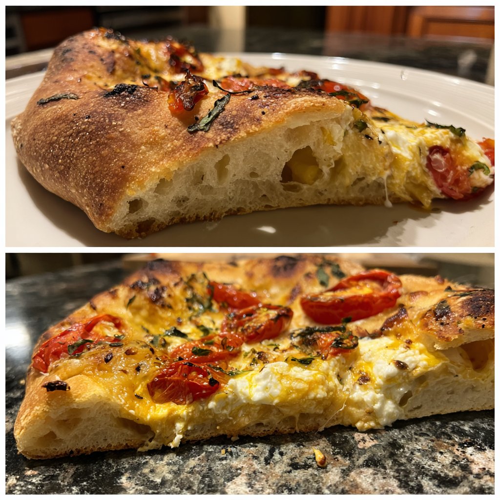 Pizza mit Tomaten und Burrata