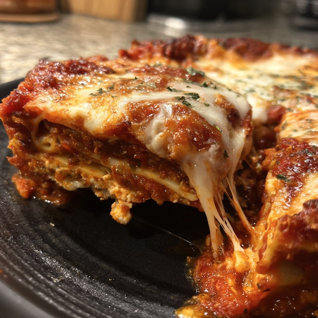 Lasagne mit Tomaten-Linsen-Sauce