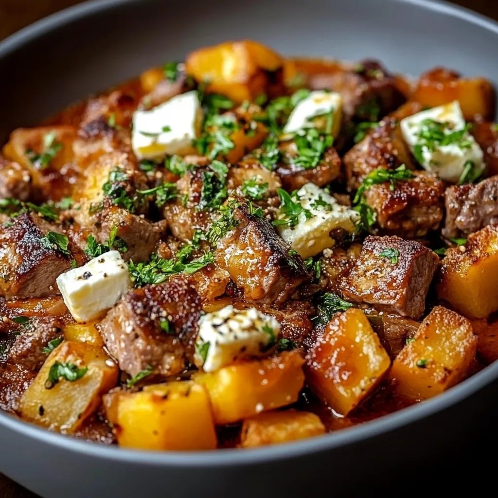 Süßkartoffel-Hackfleisch-Auflauf mit Feta