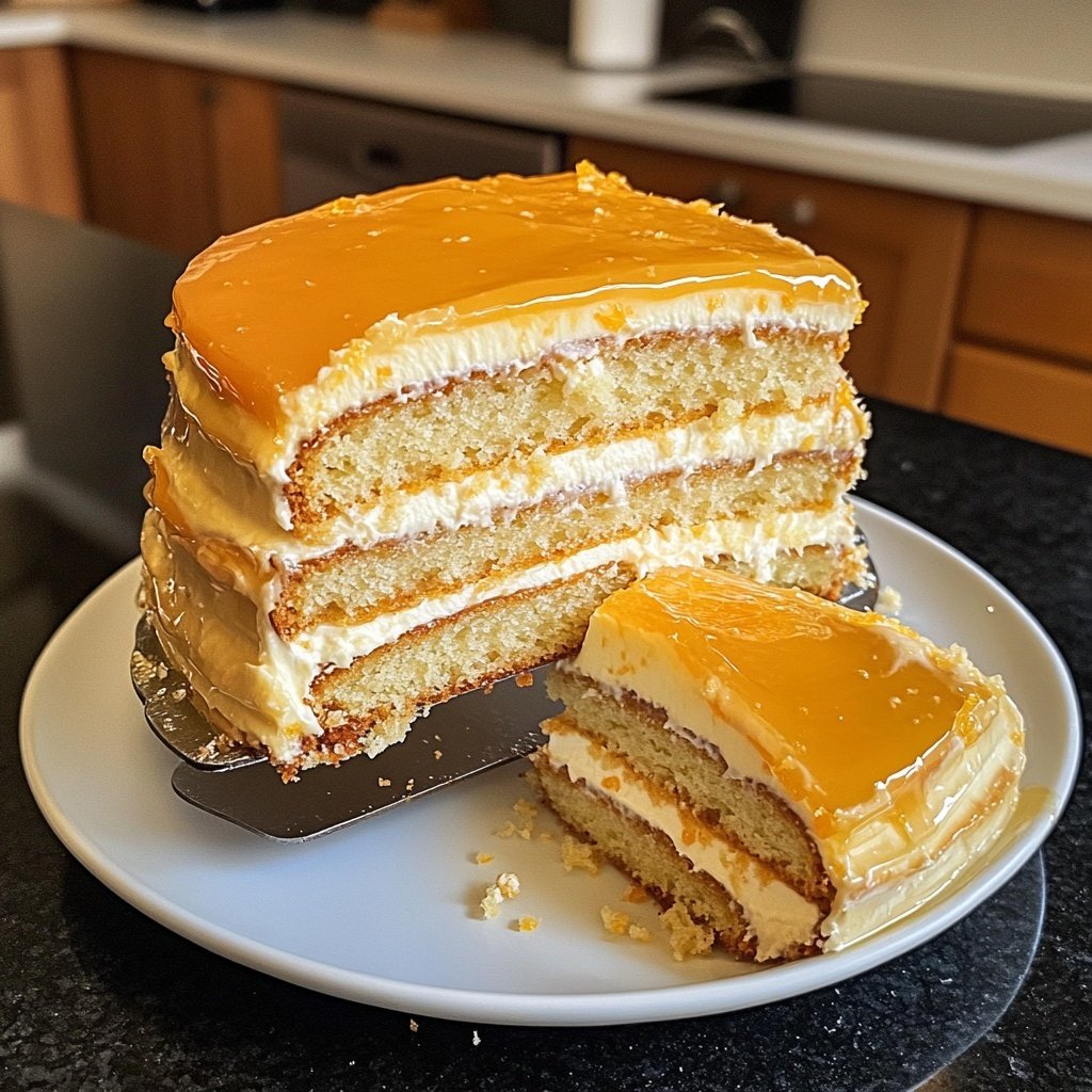 Torte mit Orangenkonfitüre und Mascarpone