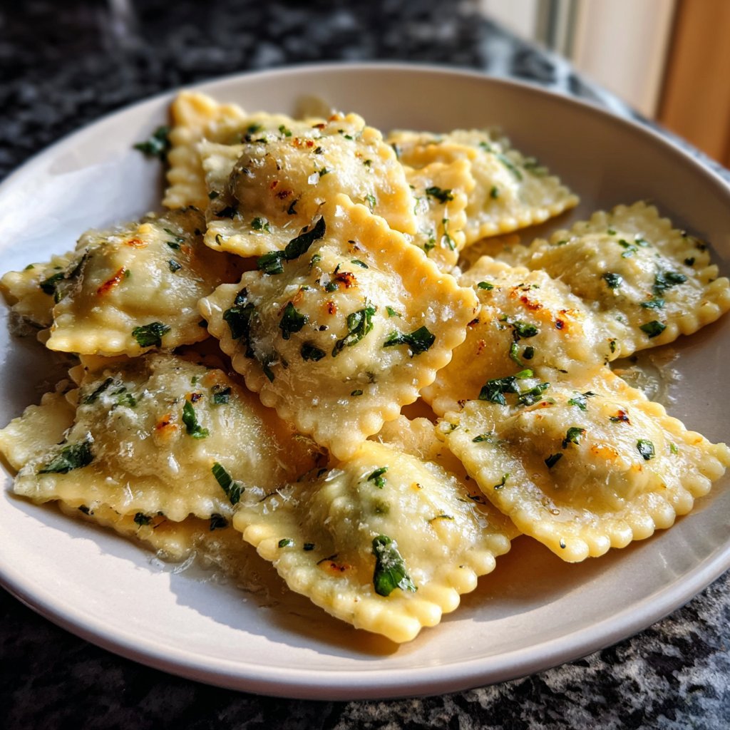 Ravioli in Herzform mit Ricottafüllung