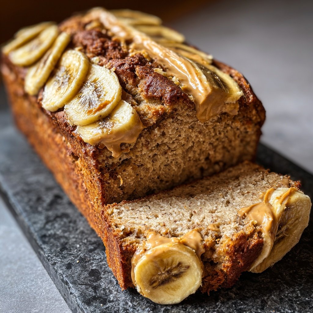 Bananenbrot mit Erdnussbutter