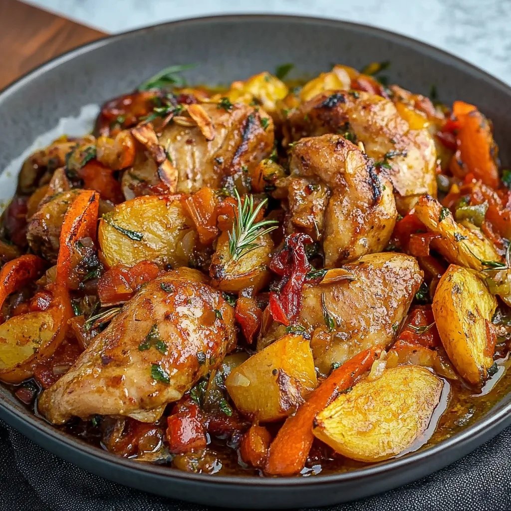 Knackige Gemüsepfanne mit Hähnchen