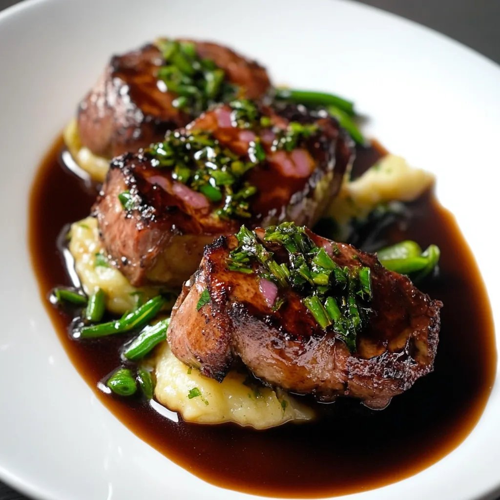 Lammfilet | Balsamico-Rotweinzwiebeln