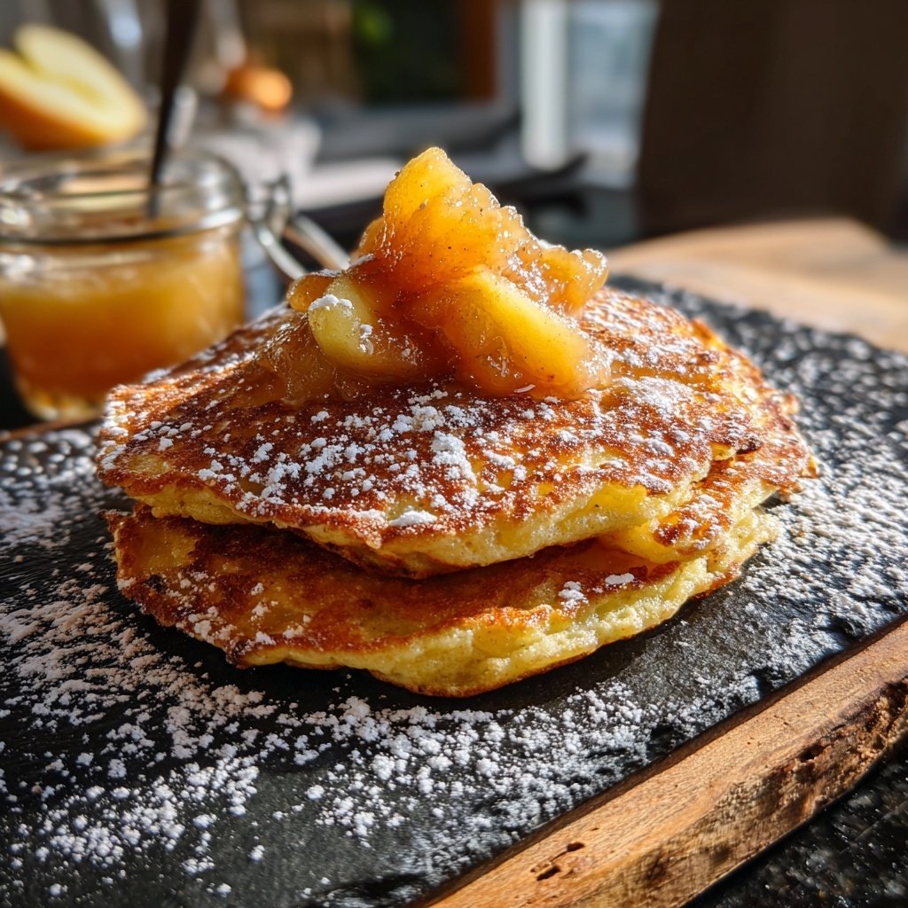 Pfannkuchen mit Apfelmus